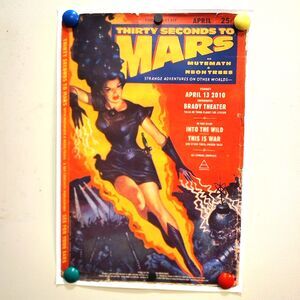 Thirty Seconds to Mars Concert Poster Brady Theater 2010 Artist Signed Tulsa OK